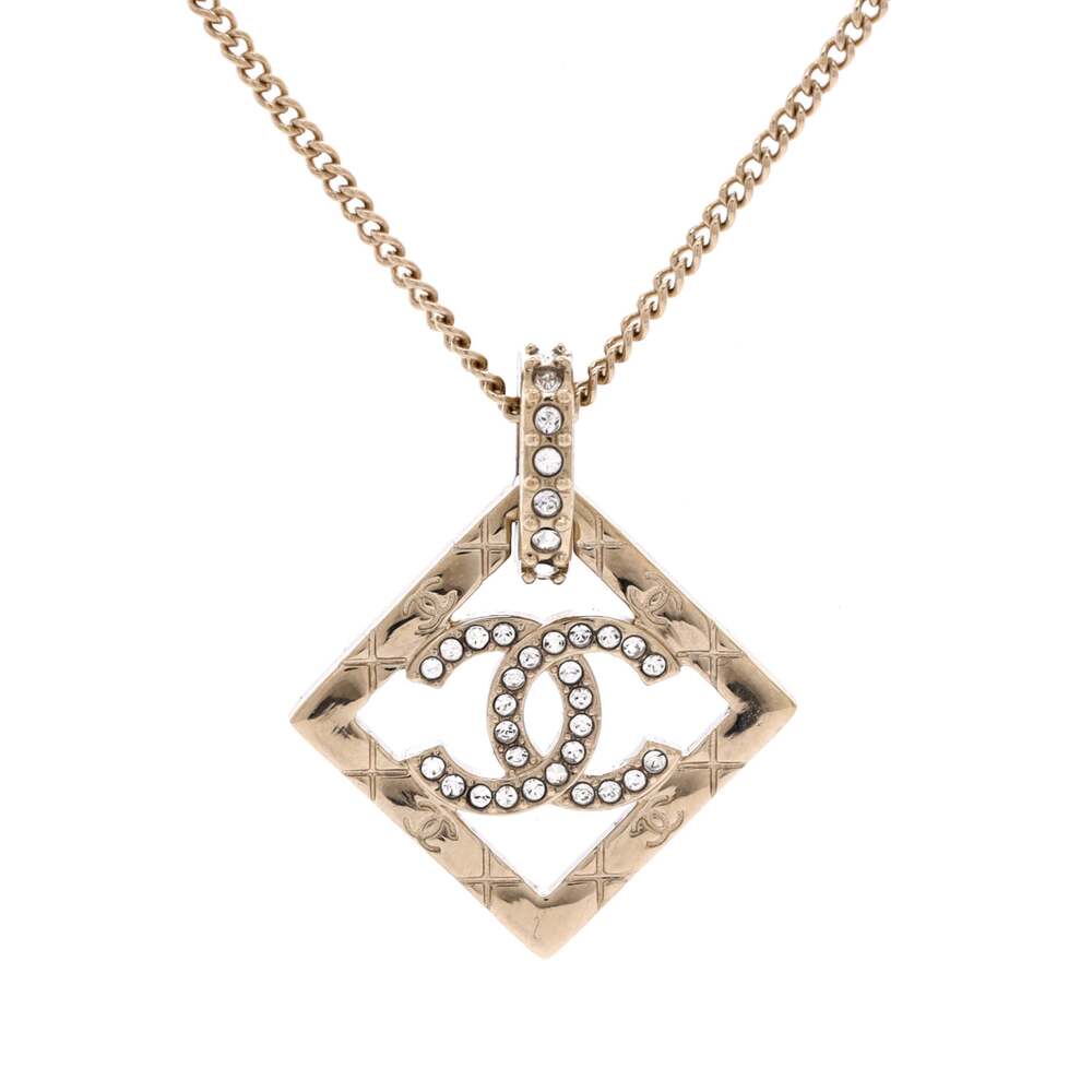 Chanel Cc Diamond Pendant Necklace #255008C12B